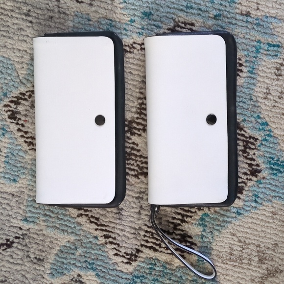 Kate Spade Saturday 2 in 1 Black & White Leather Double Wallet Wristlet - Picture 13 of 16